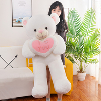 Ours en peluche géant avec cœur d'amour, jouet en peluche coloré, cadeau idéal pour la Fête des Mères, vente chaude