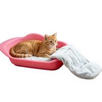 Nouveau Nid Douillet pour Chat avec Coussin en Velours, Matériau en Résine PP, Design Carré, Style Simple, Idéal pour l'Été et Toutes les Saisons