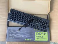 Clavier d'ordinateur Dimao DT5110 pleine taille 104 touches, souris optique, combo ergonomique, clavier filaire USB étanche pour le bureau
