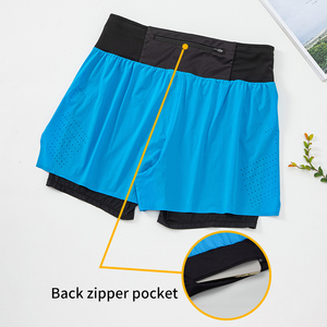 Vêtements de sport décontractés pour hommes <span class=keywords><strong>avec</strong></span> logo personnalisé en gros <span class=keywords><strong>Short</strong></span> de gym <span class=keywords><strong>avec</strong></span> poches zippées <span class=keywords><strong>Short</strong></span> de course d'entraînement <span class=keywords><strong>avec</strong></span> doublure en tissu peigné - Product Image 3