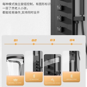 Pistola multifuncional Pantalla de ducha de <span class=keywords><strong>cascada</strong></span> gris Baño pulido Patrón de rociador de lluvia Nuevo núcleo de válvula de cerámica para hoteles Villas - Product Image 3