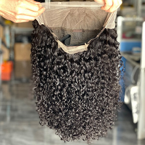 Parrucca brasiliana di capelli umani di breve lunghezza con chiusura frontale in pizzo da 14 pollici con onda libera diritta a onde profonde - Product Image 5