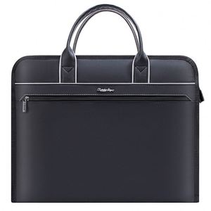 Luxury Oxford Cloth Tote Bag Custom Document Organizer <b>Leather</b> Laptop <b>Briefcases</b> for Men Executive Conference Bags 15.6 Inch - Product Image 2