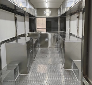 Mini réfrigérateur en aluminium équipé, enseigne LED, saucisse italienne, grill entièrement équipé, friteuse, caravane mobile métallique, nourriture, en-cas - Product Image 5