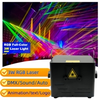 Projecteur laser à faisceau lumineux RGB 3W, animation couleur pleine, logo, 25kpps, contrôle DMX512, spectacle laser pour DJ, discothèque, bar, club, mariage