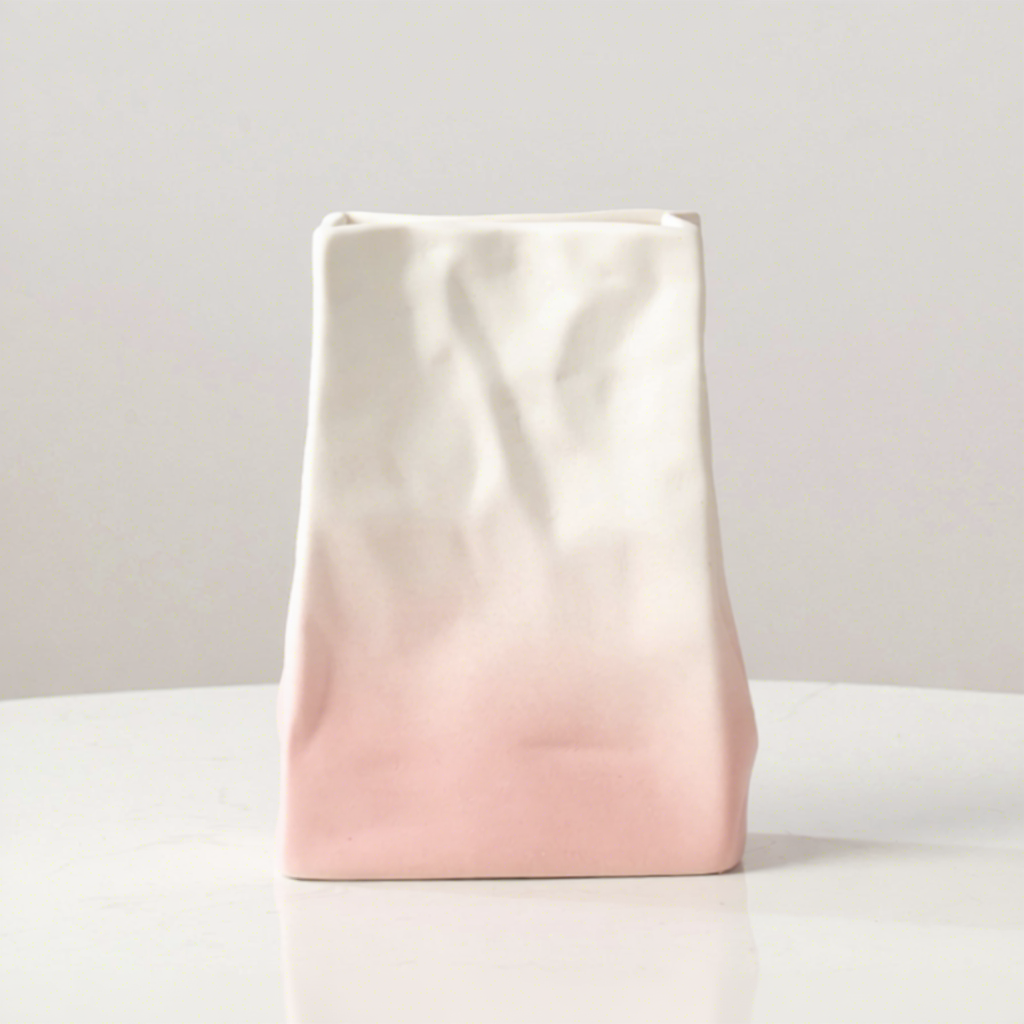 Sac en papier dégradé poudre-petit