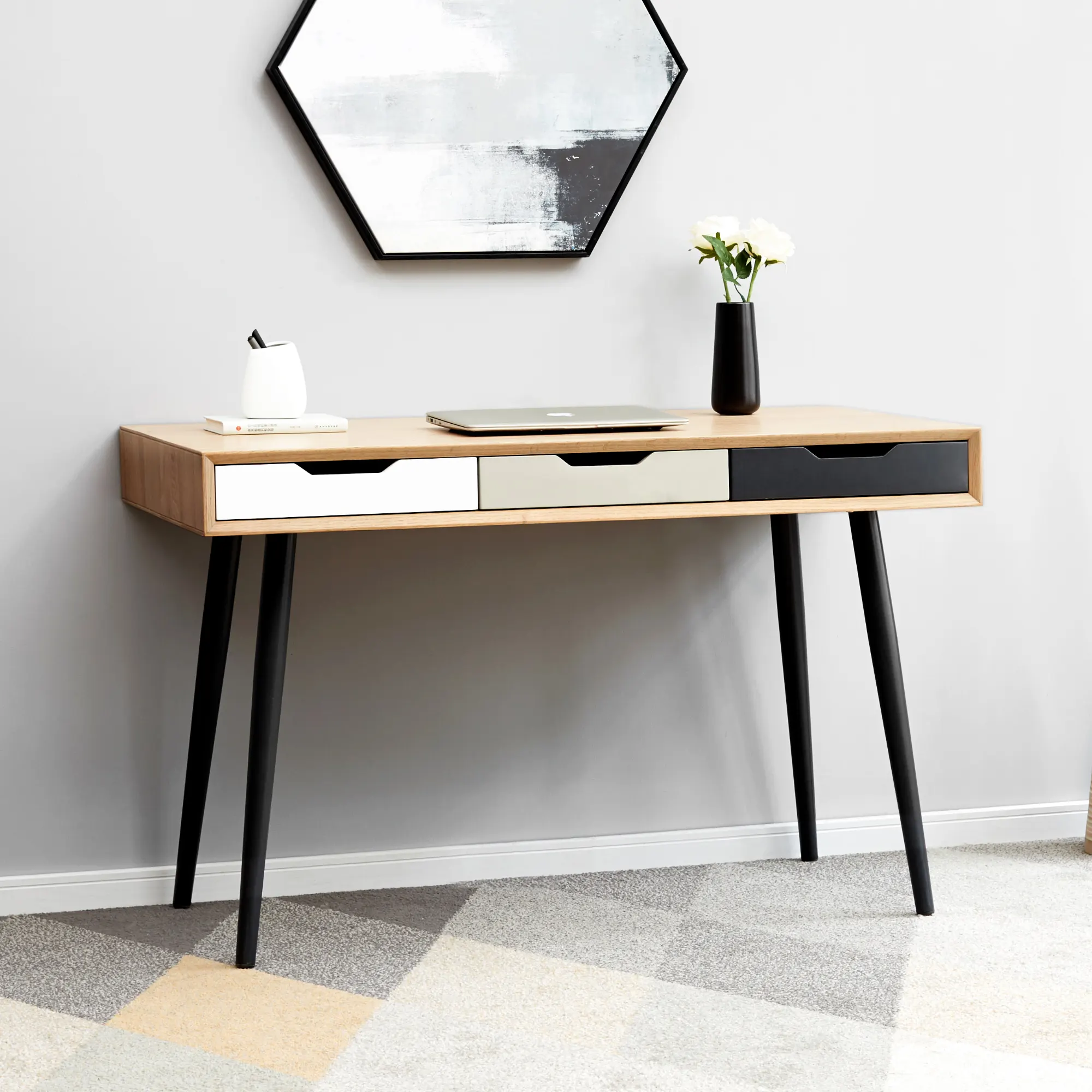 Aangepaste Nordic Stijl Moderne Massief Houten Professionele Bureau Luxe Natuurlijke Houten Huis Schrijven Bureaus