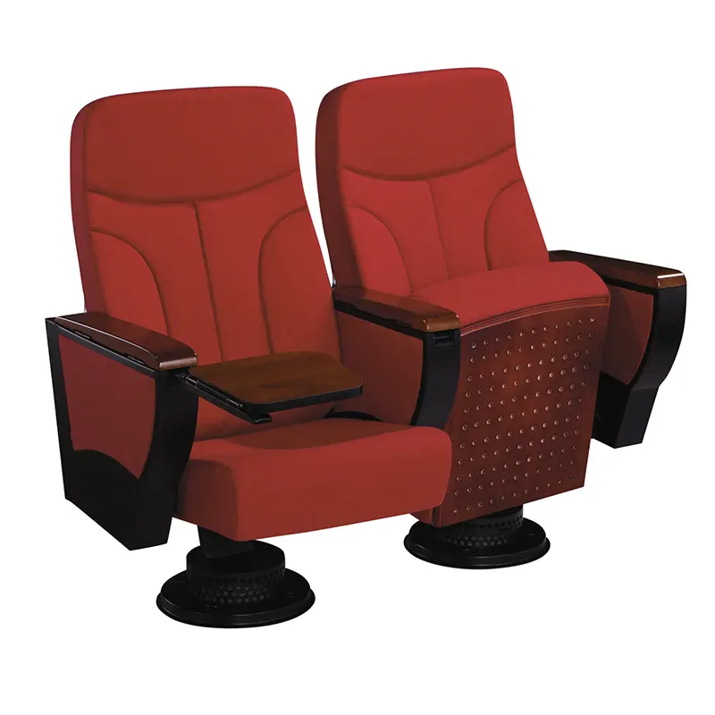 Çin'de yapılan yeni tasarım Modern lüks kırmızı kumaş film katlanır sinema koltukları Vip fiyat ile tiyatro koltukları bardak tutucu satılık