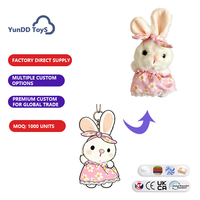 Porte-clés personnalisé en peluche lapin dessin animé imprimé sur mesure pour souvenirs et cadeaux d'entreprise