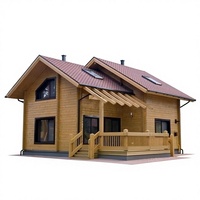 Maison en bois préfabriquée imperméable, chalet à deux étages, 3 chambres, villa modulaire écologique pour les stations balnéaires et la location de vacances en famille