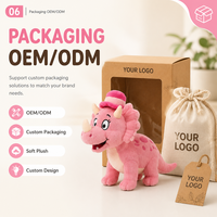 Peluche Triceratops Rose Adorable, Jouet en Peluche Dinosaure Doux avec Logo sur l'Emballage, Cadeau, Faible MOQ, Service OEM ODM, Fournisseur Direct