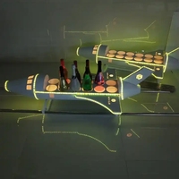 Présentoir lumineux pour champagne de boîte de nuit, support personnalisé pour voiture, avion, vodka, vin, acrylique, LED, chariot VIP pour bouteilles, plateau de présentation