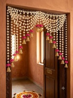Guirlande suspendue Toran florale artificielle artisanale écologique de haute qualité, 1,2 m, pour intérieur/extérieur, Noël