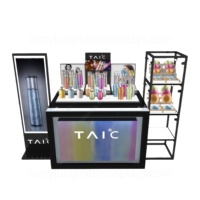 Ensemble de comptoirs d'exposition sur pied en métal pour cosmétiques et soins de la peau, stand pour centre commercial et magasin de détail, vitrine haut de gamme personnalisée