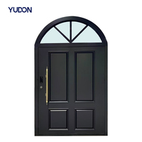 Porte en aluminium et verre YUDON DOOR avec serrure intelligente, antirouille, antivol, résistante au feu, pour maisons et villas en bord de mer