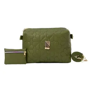 Bolso Bandolera para Mujer Francis Olivo, Verde Musgo, Cuero PU, Cierre Geométrico, Bolso de Hombro Moderno para Invierno - Product Image 3