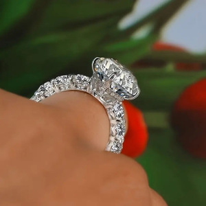Anello con design geometrico ovale Anello da dito in stile elegante per donna - Product Image 6