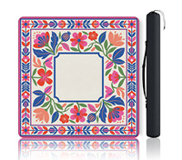 Tapis de mahjong américain floral, antidérapant, réduction du bruit, housse de table pliable pour jeu de mahjong