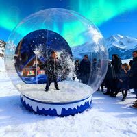 Globe à neige géant transparent gonflable pour Halloween, photomaton personnalisé, toile de fond imprimée, globe à neige de Noël pour la décoration de fête