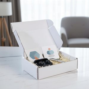 Boîtes d'expédition en carton ondulé blanc durable avec couvercles pour entreprises, envois postaux, livraison, emballage cadeau, stockage - Product Image 4