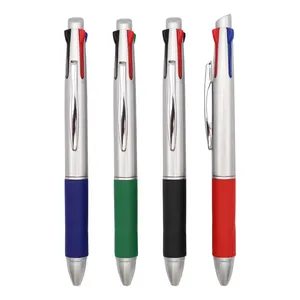 2021 wholesales multicolor cheap plastic 4 color pen promotional 4 in 1 custom logo ball pen