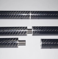 Tube en fibre de carbone tissée brillante 3K avec connecteurs en aluminium filetés CNC pour rallonge de queue de billard et de snooker