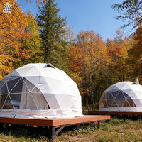Tente dôme géodésique de luxe imperméable et ignifuge pour le glamping en plein air, maison igloo pour hôtel et complexe hôtelier