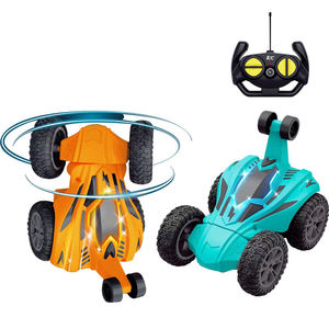 รถบังคับวิทยุ Stunt Drift RC 4CH 27Hz พร้อมไฟและเสียง 3 โหมด พลิกคว่ำได้ สีส้มน้ำเงิน แบตเตอรี่ Li 3.7V ชาร์จผ่าน USB ควบคุมได้ไกล 10-15 เมตร - Product Image 1