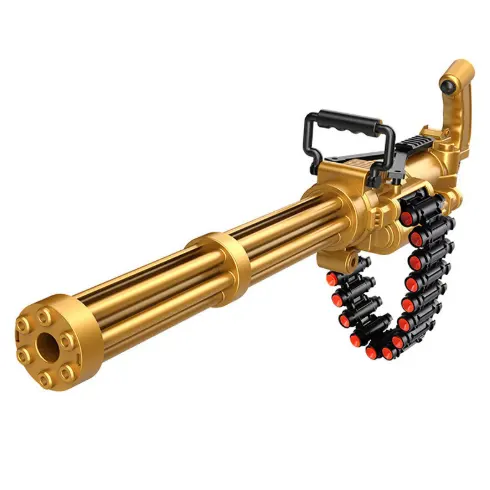 Internet celebrity children's gold Gatling bullet chain soft bullet gun electric back-to-back boy's charge toy gun model