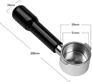 Portafiltro de 51mm para <span class=keywords><strong>Delonghi</strong></span>, portafiltro sin fondo, 2 orejas, piezas de repuesto de acero inoxidable - Product Image 2