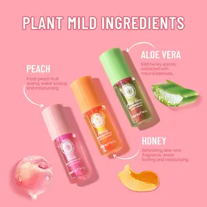 OEM ODM Hengfang Planta Ingredientes Suaves Hidratante Descolorir Lip Oil Cor Mudança Brightening Lip Color Lips Glow Oil