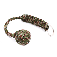 Porte-clés de survie EDC en acier inoxydable, différentes couleurs, boule de paracorde, lanière de singe, poing