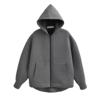 Sweat à capuche zippé Artisan Air Layer personnalisé, streetwear, coupe ample, épaules tombantes, pour homme, oversize, de créateur