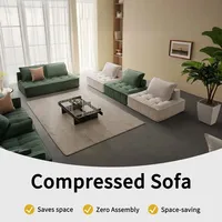 Ensemble de canapés sectionnels modernes inclinables et convertibles, avec structure métallique, en tissu compressé et rembourré, pour salon