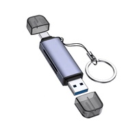 Lector de Tarjetas Multifunción Personalizado al por Mayor, Lector Externo de Alta Velocidad de Doble Ranura SD TF, Lectura Dual de 170 Mb/s para Teléfono, Laptop y PC