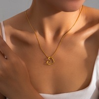Collier pendentif tendance en acier titane plaqué or 24 carats, zircon pierre de naissance colorée, trèfle à quatre feuilles, soleil, papillon, vague d'eau
