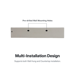 Lavabo rectangulaire en céramique multi-installation avec vidange et trop-plein dissimulés pour hôtels et villas - Product Image 4
