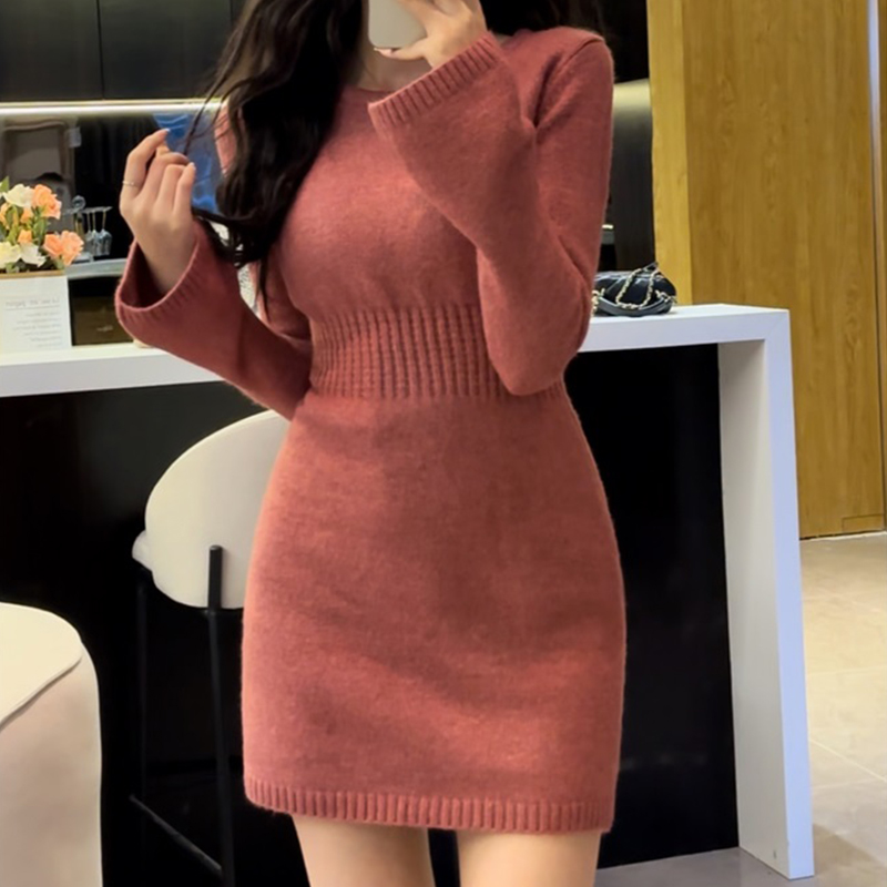 casual red winter dress Red Mini Dress - Red Sweater Mini Dress - Long Sleeve Mini Dress
