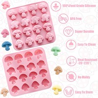 Niedliche 3D-Pilzform Umweltfreundliche Ofenfeste Silikon-Kuchenformen für Schokolade, Süßigkeiten, Eis, Gummibärchen, Fondant, Kekse und Kerzenherstellung