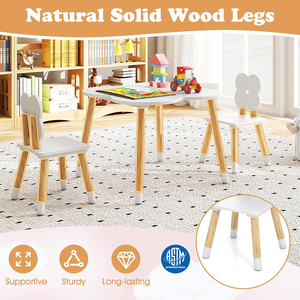 Table et <span class=keywords><strong>chaises</strong></span> pour enfants en forme de fleur, ensemble de table d'activités en bois pour tout-petits, pour la lecture et l'apprentissage - Product Image 4
