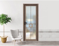 Porte de salle de bain en aluminium avec verre Low-E design, prix usine