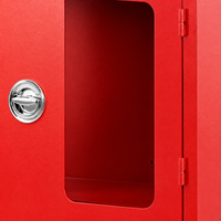 Armoire murale rouge personnalisable en acier inoxydable pour équipement incendie avec fenêtre de visualisation, boîte à tuyaux d'incendie marque KHi, installation facile