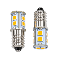 Ampoule LED T10 E10 6V 10SMD blanc chaud à culot à vis, lampe de remplacement pour étoile de Noël, étoile de l'Avent et éclairage de maison de poupée