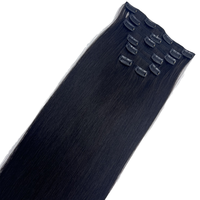 100% Cheveux Humains Vierges Clip Invisible dans les Extensions de Cheveux Sans Soudure De Luxe Naturel Noir Clip-In Cheveux