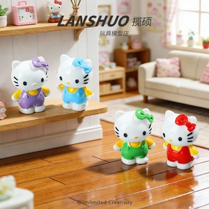 Figura de Resina de Hello Kitty Lanshuo, Muñeca de Dibujos Animados en Miniatura, Decoración para el Hogar, Resina Plástica, Set de Joyería DIY - Product Image 4