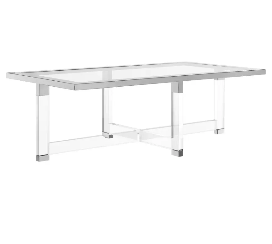 Acryl salontafel met metalen frame, meubelen, woonkamer moderne meubels