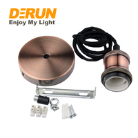 Douille de lampe vintage en cuivre, bronze, noir, argent, or rose, rétro, en aluminium, douille E27 pour ampoule LED, DEC-SOCKET