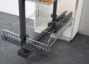 Organizador de Gabinete <span class=keywords><strong>Alto</strong></span> Extraíble de Acero DOMMAGIC, Cesta de Despensa para Almacenamiento de Cocina - Product Image 4