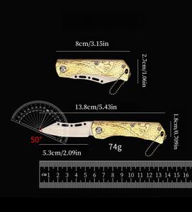 Navaja de Bolsillo para EDC, Navaja Plegable con Llavero, Mango de Latón, Regalos de Moda para Kit de Supervivencia al Aire Libre - Product Image 4