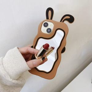 Baili nhà máy 2025 phổ biến dễ thương phim hoạt hình tai thỏ gương 3D lập thể Silicone điện thoại di động Trường hợp đối với <span class=keywords><strong>iPhone</strong></span> 16 Cover quay lại - Product Image 4